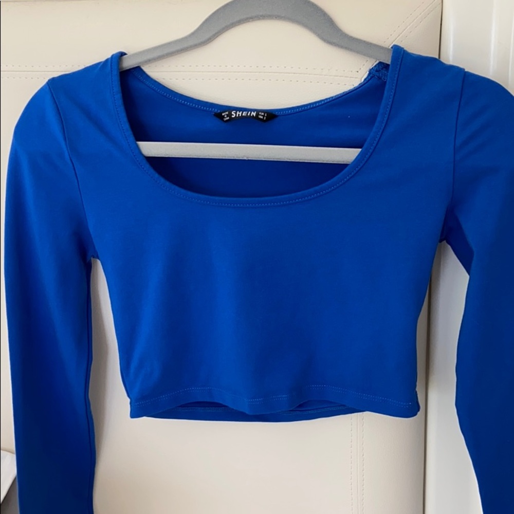 Blue cropped long sleeve